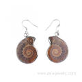 Conch Shell Fossils Animal Dangle Hook Earring